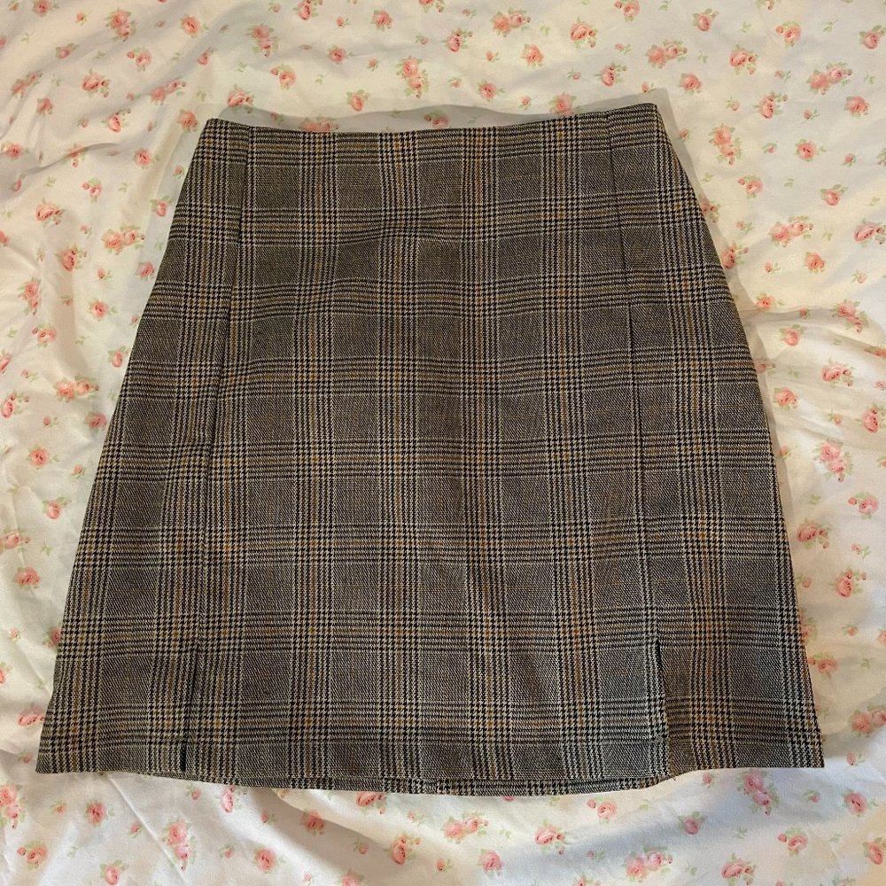 john galt brown plaid skirt♡